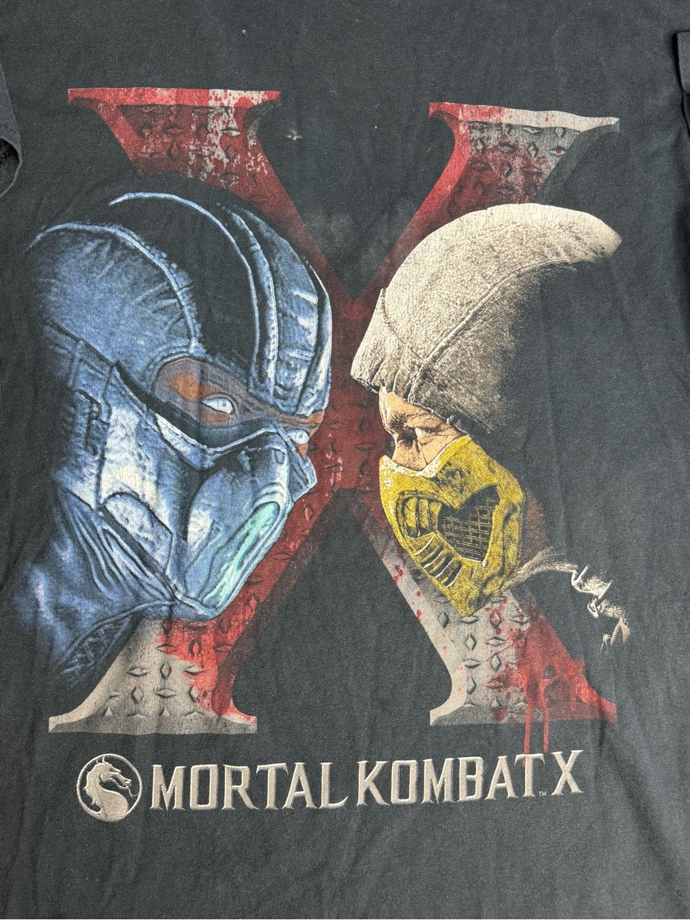 Mortal Kombat X Sub Zero Scorpion Graphic T Shirt Mens XL Black